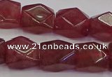 CNG5846 15.5 inches 14*15mm faceted nuggets strawberry quartz beads