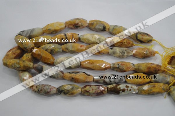 CNG585 15.5 inches 14*33mm faceted nuggets crazy lace agate beads