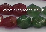 CNG5851 14*15mm faceted nuggets mixed strawberry quartz beads