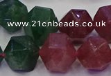 CNG5853 14*16mm - 16*18mm faceted nuggets mixed strawberry quartz beads