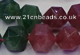 CNG5853 14*16mm - 16*18mm faceted nuggets mixed strawberry quartz beads