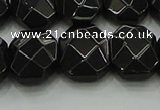 CNG5864 15.5 inches 8*12mm - 12*16mm faceted freeform black agate beads