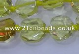 CNG5880 15.5 inches 10*12mm - 10*14mm faceted freeform lemon quartz beads