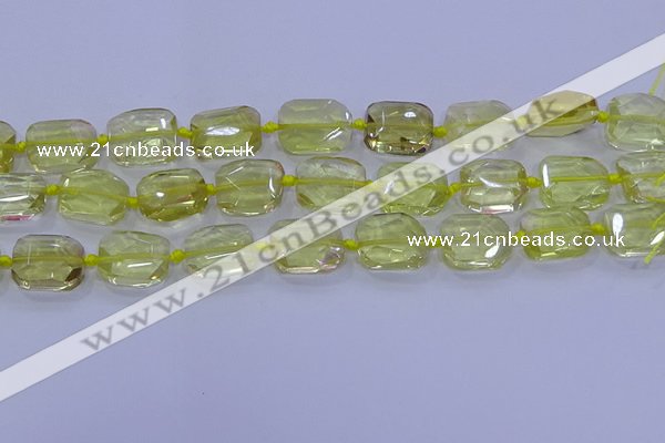 CNG5881 15.5 inches 10*14mm - 12*16mm faceted freeform lemon quartz beads