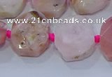 CNG5885 15.5 inches 10*14mm - 12*16mm faceted freeform pink opal beads