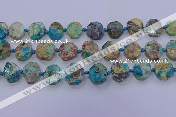 CNG5895 15.5 inches 10*14mm - 12*16mm faceted freeform chrysocolla beads