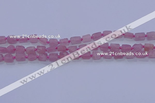 CNG5901 4*6mm - 6*10mm nuggets rough Madagascar rose quartz beads