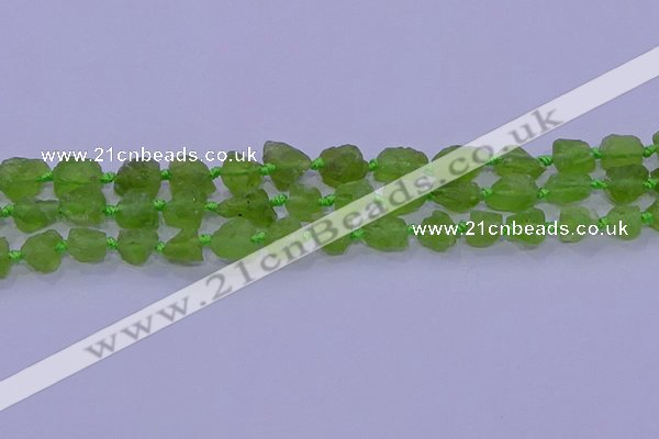 CNG5904 15.5 inches 4*6mm - 6*10mm nuggets rough olive quartz beads