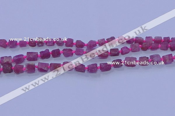 CNG5912 15.5 inches 4*6mm - 6*10mm nuggets rough pink tourmaline beads