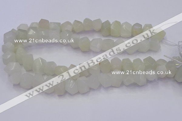 CNG5931 10*14mm - 13*18mm faceted nuggets white moonstone beads