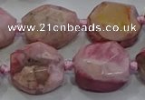 CNG5933 10*12mm - 10*14mm faceted freeform rhodochrosite beads