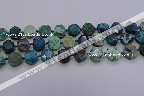 CNG5941 10*14mm - 12*16mm faceted freeform chrysocolla beads