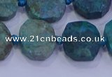 CNG5958 10*14mm - 12*16mm faceted freeform chrysocolla & turquoise beads