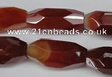 CNG601 12*28mm - 14*32mm faceted rice red agate nugget beads