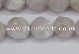 CNG6021 15.5 inches 12mm faceted nuggets grey crazy agate beads