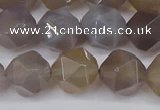 CNG6023 15.5 inches 12mm faceted nuggets grey agate beads