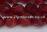 CNG6024 15.5 inches 12mm faceted nuggets red agate beads