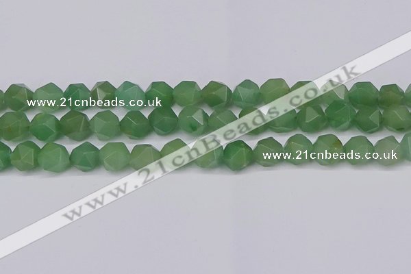 CNG6034 15.5 inches 12mm faceted nuggets green aventurine beads