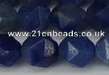 CNG6036 15.5 inches 12mm faceted nuggets blue aventurine beads