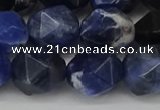 CNG6037 15.5 inches 12mm faceted nuggets sodalite gemstone beads