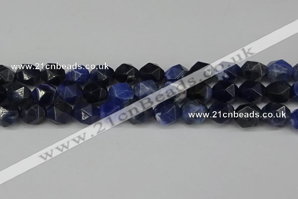 CNG6037 15.5 inches 12mm faceted nuggets sodalite gemstone beads