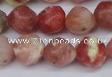 CNG6040 15.5 inches 12mm faceted nuggets rhodochrosite beads