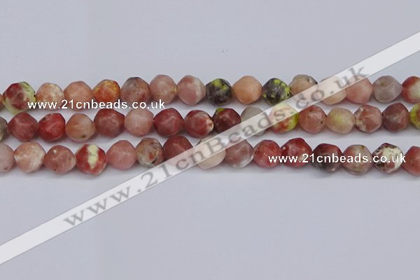 CNG6040 15.5 inches 12mm faceted nuggets rhodochrosite beads