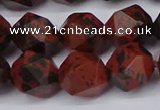 CNG6041 15.5 inches 12mm faceted nuggets mahogany obsidian beads