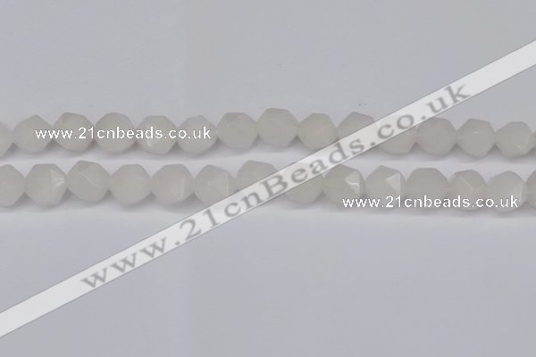 CNG6043 15.5 inches 12mm faceted nuggets white jade beads