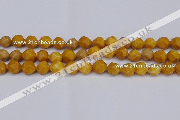 CNG6045 15.5 inches 12mm faceted nuggets yellow jade beads