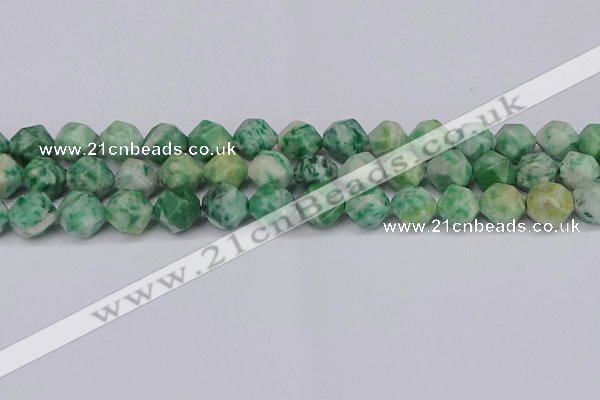 CNG6046 15.5 inches 12mm faceted nuggets Qinghai jade beads