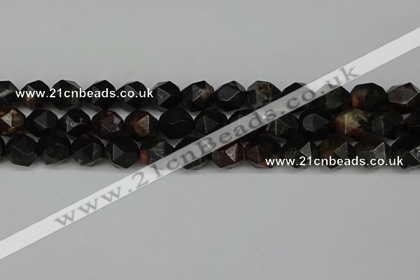 CNG6048 15.5 inches 12mm faceted nuggets plum blossom jade beads