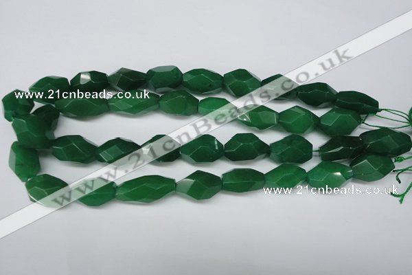 CNG605 14*22mm – 13*28mm faceted nuggets green aventurine beads