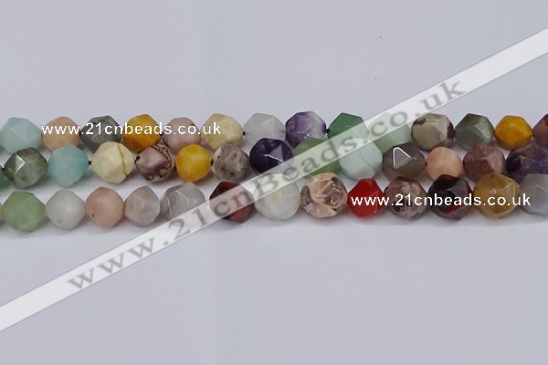 CNG6055 15.5 inches 12mm faceted nuggets mixed gemstone beads