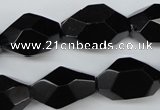 CNG606 12*20mm – 14*24mm faceted nuggets black agate beads