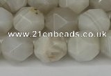 CNG6080 15.5 inches 8mm faceted nuggets grey agate beads