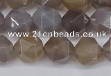 CNG6081 15.5 inches 8mm faceted nuggets grey agate beads