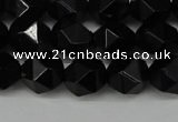 CNG6089 15.5 inches 8mm faceted nuggets black agate beads