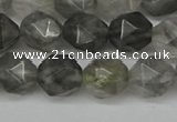 CNG6096 15.5 inches 8mm faceted nuggets cloudy quartz beads