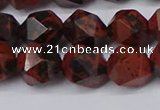 CNG6107 15.5 inches 8mm faceted nuggets mahogany obsidian beads