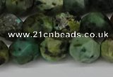 CNG6110 15.5 inches 8mm faceted nuggets African turquoise beads