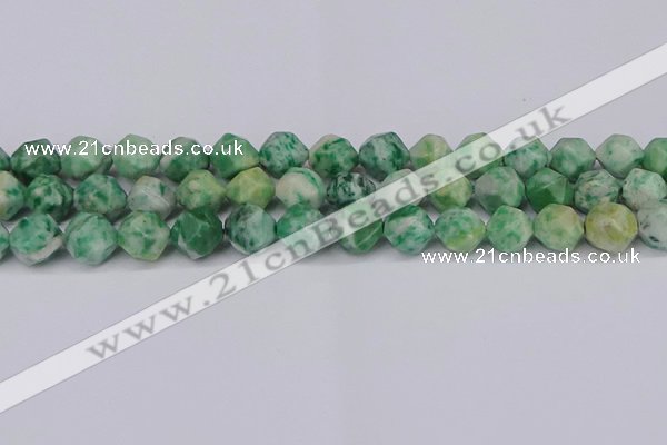 CNG6116 15.5 inches 8mm faceted nuggets Qinghai jade beads