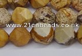 CNG6126 15.5 inches 8mm faceted nuggets picture jasper beads