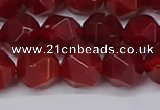 CNG6159 15.5 inches 10mm faceted nuggets red agate beads