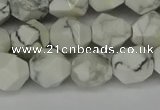 CNG6173 15.5 inches 10mm faceted nuggets white howlite beads