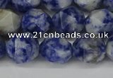 CNG6178 15.5 inches 10mm faceted nuggets blue spot stone beads