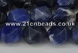 CNG6179 15.5 inches 10mm faceted nuggets sodalite gemstone beads