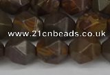 CNG6199 15.5 inches 10mm faceted nuggets coffee jasper beads