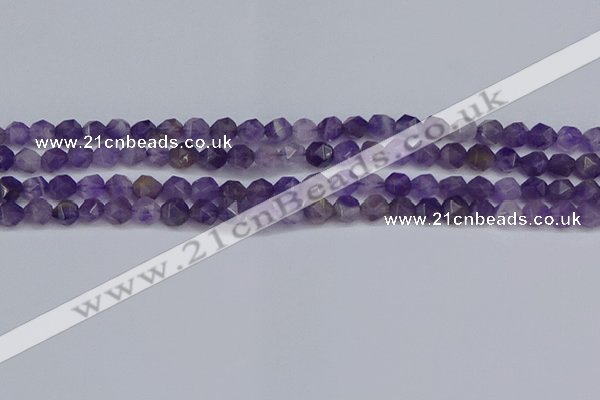 CNG6230 15.5 inches 6mm faceted nuggets amethyst beads