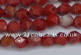 CNG6241 15.5 inches 6mm faceted nuggets red jasper beads